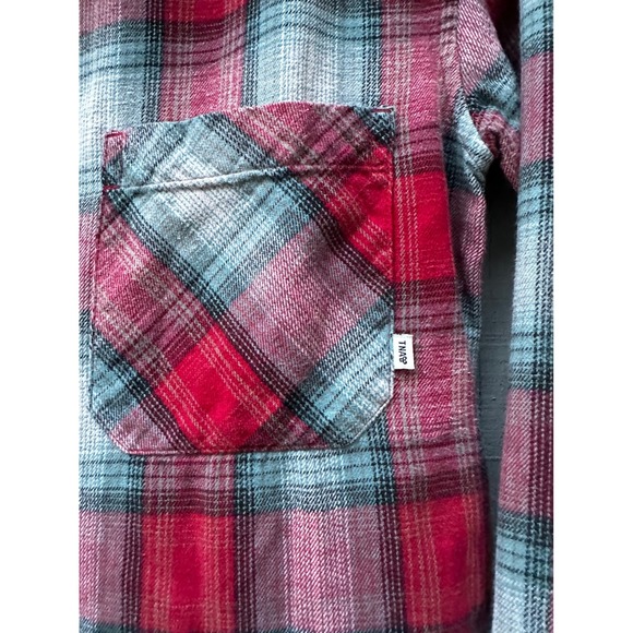 Aritzia TNA Red Plaid Flannel Shirt Women's Small Boyfriend‎ Fit Muppets - Picture 2 of 10